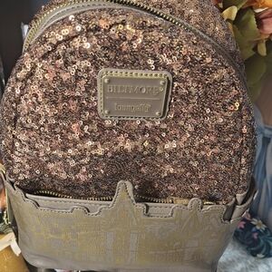 Loungefly Special Biltmore Edition Bronze and Gold Sequin Mini Backpack